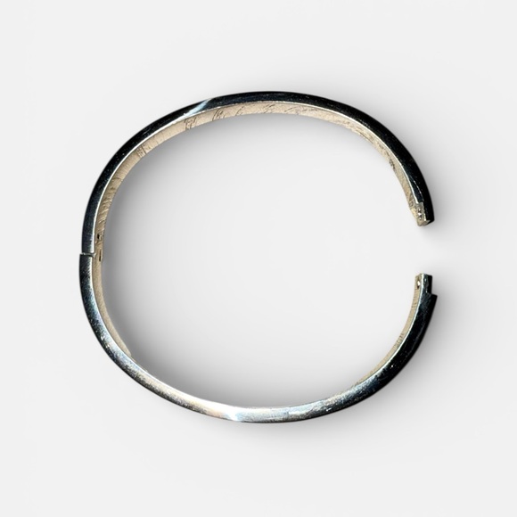 Love with CZ Silver Tone Stainless Steel Bangle Bracelet - Picture 3 of 3